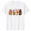Merry Christmas Beers Men's T-shirt Drinking Lover Tees Shirt Funny Santa Beer Christmas Lights Graphic Oversized Tops for Men