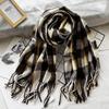 High End Couple Imitation Cashmere Small Plaid Scarf Autumn and Winter Tassel Warm Scarf Fashion Versatile Shawl