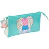 Triple Pencil Case - SAFTA - Peppa Pig Pretty Flowers - Comfortable - Synthetic - For Children