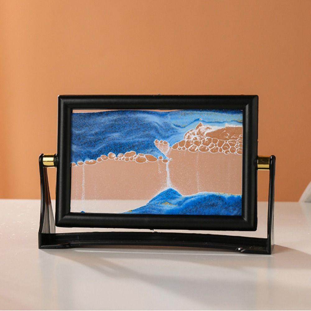Домашний декор Стекло Зыбучий песок Картина Вращающийся 3D Песчаный пейзаж в движении Движущийся песок Художественная картина