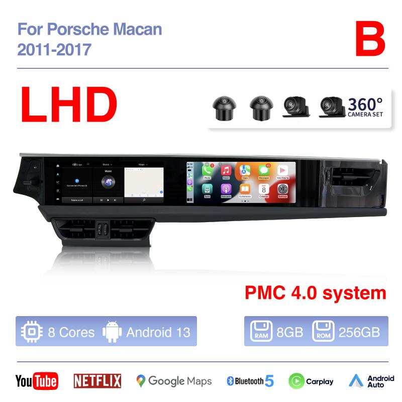 12.3Inch Dual screen Android 13 For Porsche Macan 2011-2017 Car Multimedia Video Player GPS Navigation Radio Carplay 4G Auto 360