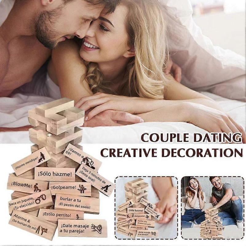 Spanish Tower Stack Game Couples Games Gifts Date Night Games Ideas Wooden
