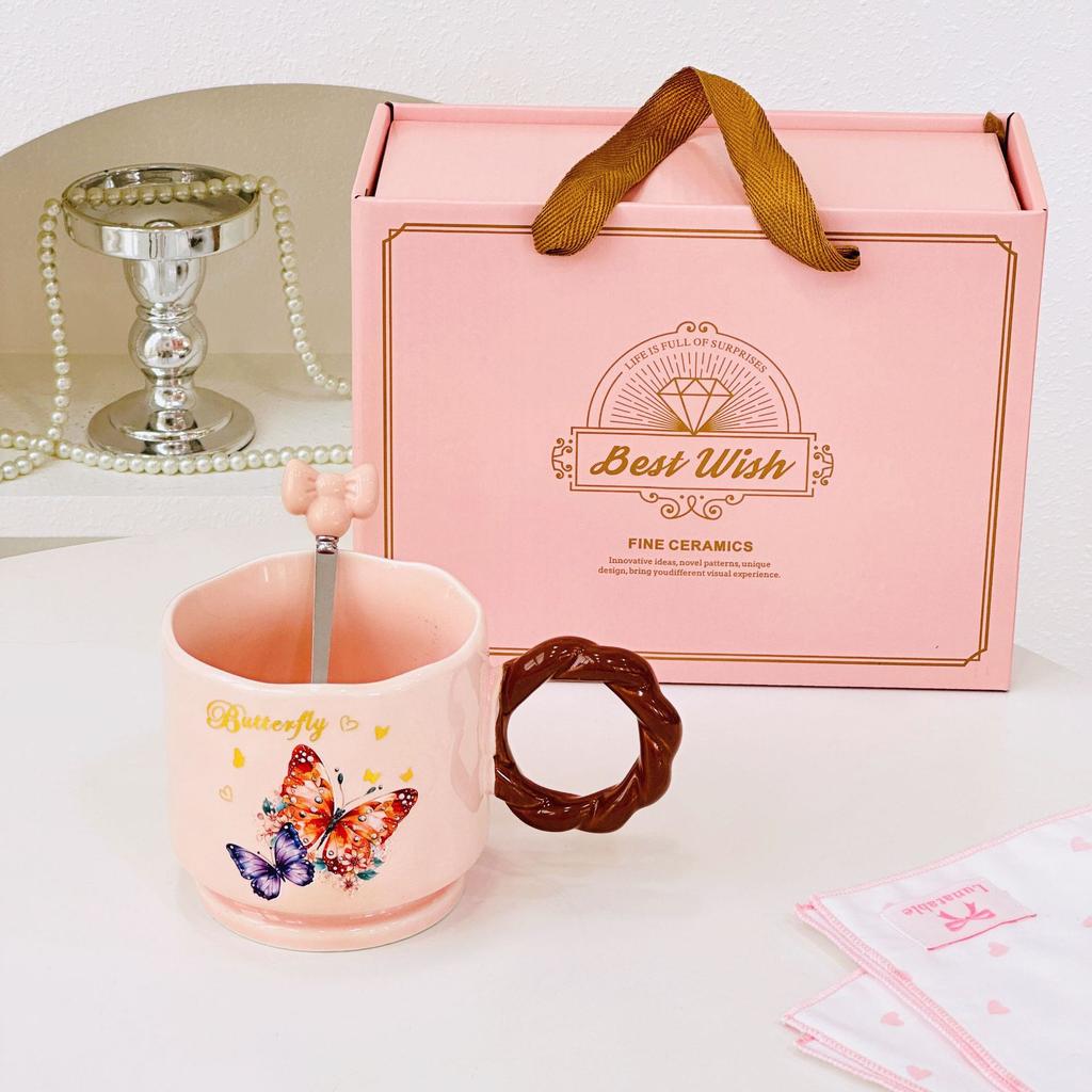 Кружка Папа Утка с крышкой Милая керамическая чашка Пара Девушка с высоким взглядом Сердце Подарок Девушка Чашка для воды