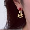 Серьги-гвоздики из меди с изображением красной лошадки - Роскошные праздничные серьги для женщин