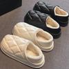 Winter Cotton Slippers Women's Bags and Outer Wear Plush Shoes, Plush Home Slippers Men's Indoor Thick Soles Are Soft