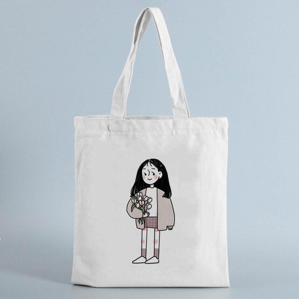 Женская парусиновая сумка-тоут с рисунком персонажа из мультфильма, многоразовая сумка-шоппер, модные дорожные эко-сумки, женские холщовые сумки