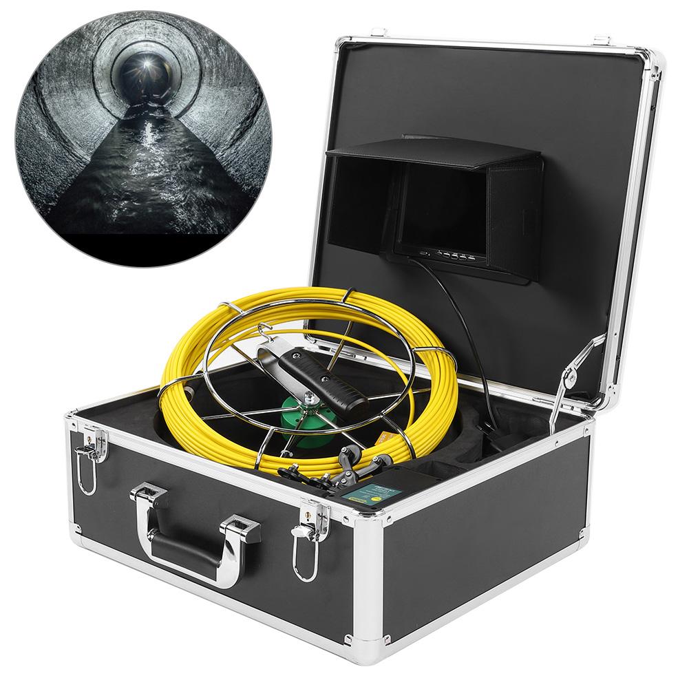 7in Monitor 1080P Dual Camera IP68 Waterproof with 30Meters Cable Underground Pipe Inspection System