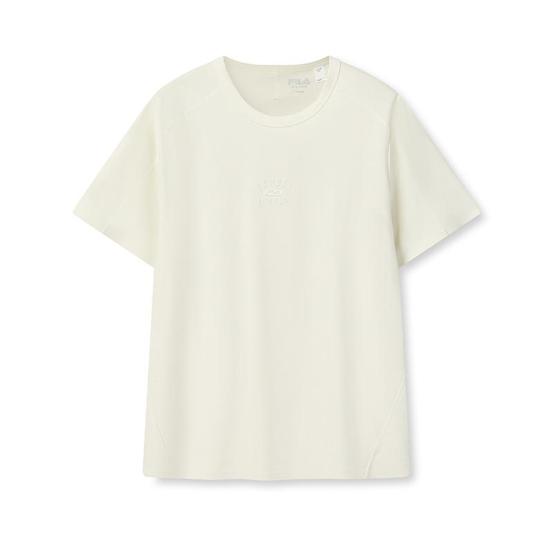 Fila Серия Milano Модный Ретро Классический Простой Спортивный Повседневный Универсальный Свободный Удобный Футболка с коротким рукавом Мужские топы Облачно-белый F11M615107FWT