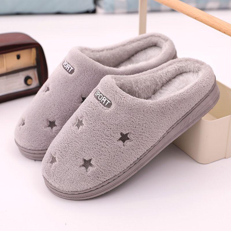Cozy And Comfy Couple Winter Slippers With Plush Furry Interior For Home Relaxation