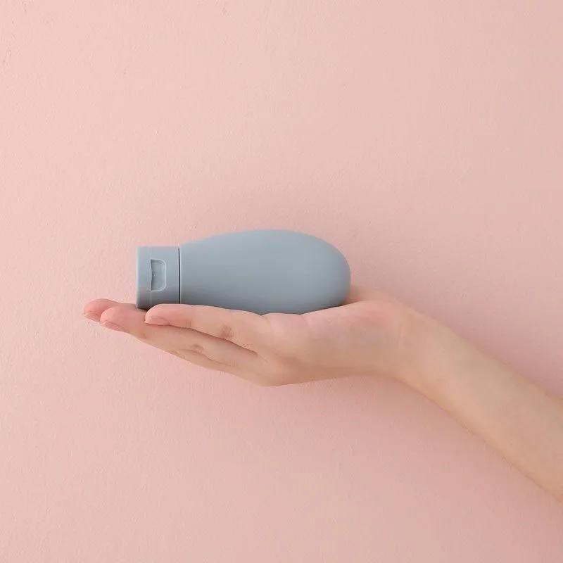 Многоразовая бутылка 60/100 мл Мягкий силиконовый контейнер для лосьона Нажимная пустая бутылка Портативная дорожная бутылка для шампуня Принадлежности для ванной 3 шт.