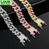 High End Stylish Stylish Rhinestone Bracelets Women Men Hiphop Cuban Link Bracelets Sleek Minimalist Gold Color  Tone Color Jewelry Souvenir