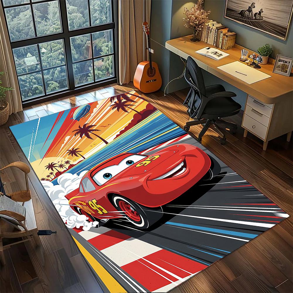 Крутые Ретро Автомобили Молния МакКуин Ковер Ковер Большой Ковер Нескользящий Моющийся Напольный Коврик Игровая Комната Спальня Домашний Декор