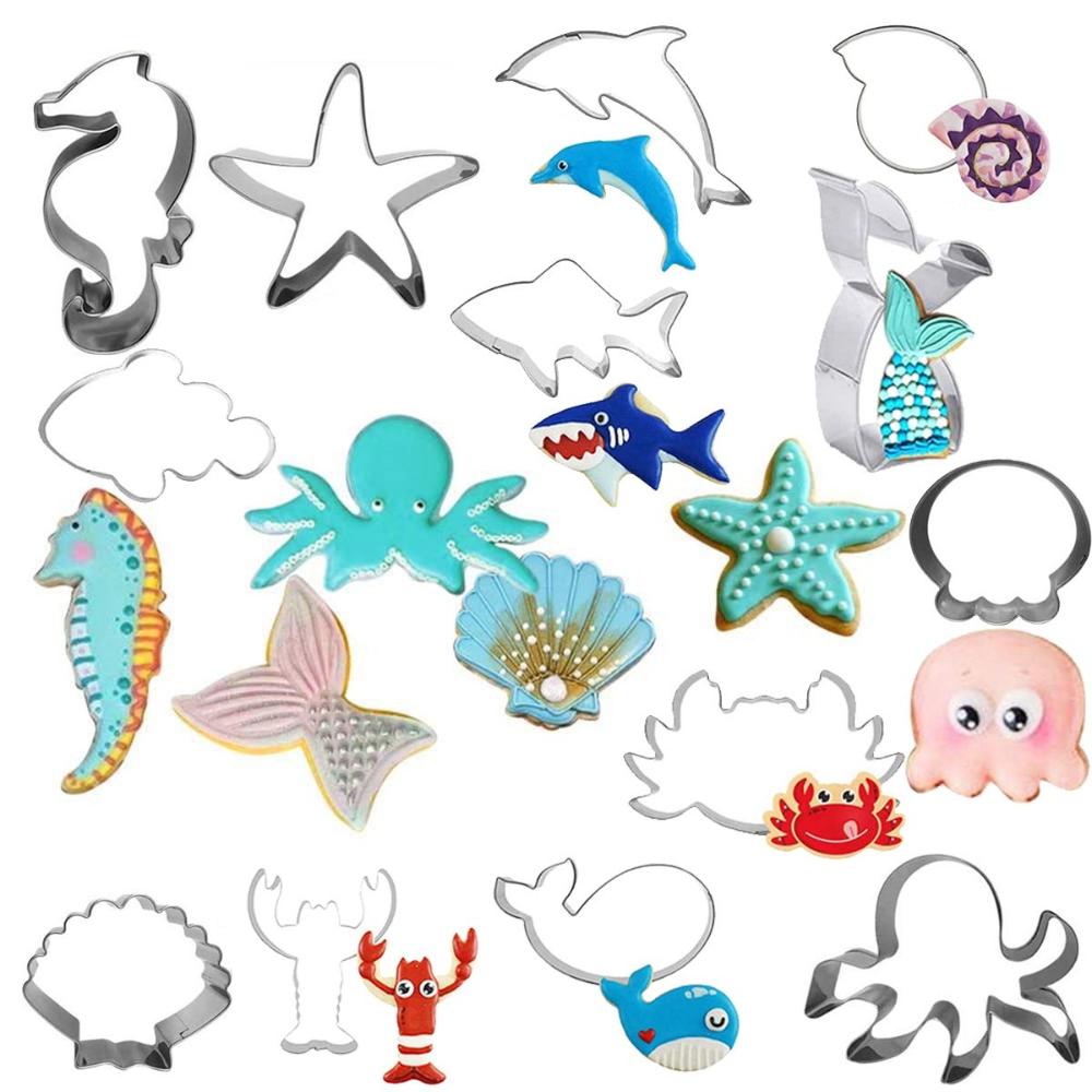 Dough Stainless Steel DIY Under the Sea Cookie Cutter Baking Tools Biscuit Mold Ocean Creatures