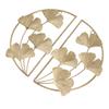 Golden Ginkgo Leaf Wall Hanging Decor Golden Iron Art Wall Sculpture Wall Decor for Living Room Office Study
