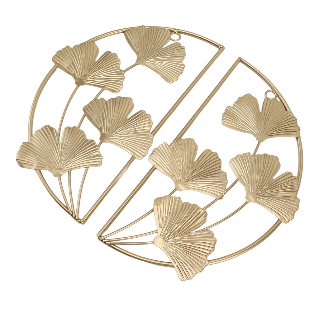 Golden Ginkgo Leaf Wall Hanging Decor Golden Iron Art Wall Sculpture Wall Decor for Living Room Office Study