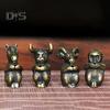 Mini Zodiac Statues Vintage Chinese Feng Shui Zodiac Animal Sculptures Micro Landscape Ornament Alloy Tea Pet Desk Decoration