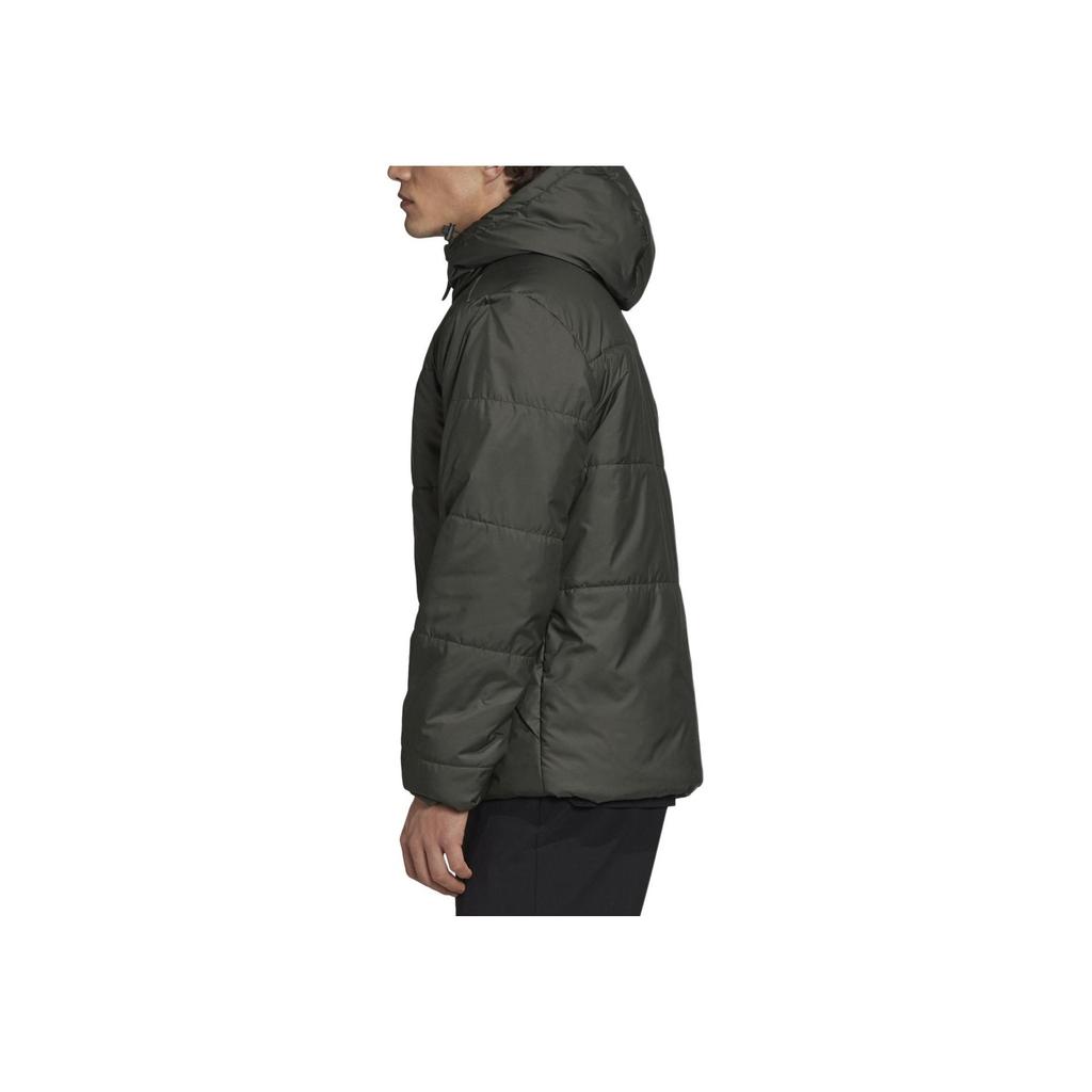 Adidas Windproof Zip Hooded Cotton Jacket Men Outerwear Dark-Green FT2539
