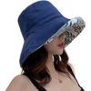 Wide Brim Cotton Summer Hat Women Packable Reversible Floral Bucket Hat UV Sun Protection Wide Brim Summer Beach Cap Double Sided Floppy Sun Hats