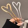 Trendy Geometric Heart Love Hair Sticks Elegant Metal Ponytail Hair Clip Pin Barrettes for Women Party Hair Accessories Headwear