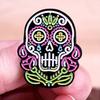 Colorful Neon Skeleton Brooch Halloween Undead Pin Buckle Party Badge Accessory