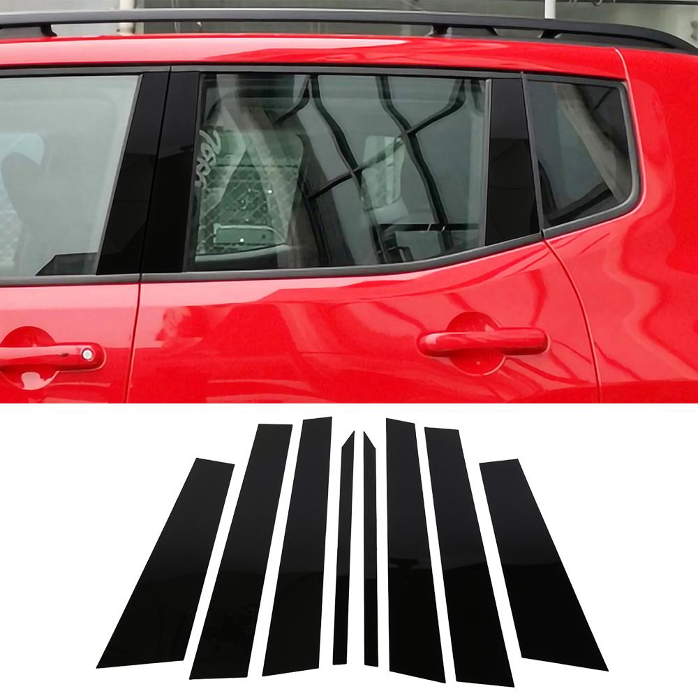 Car Window Center Pillar Posts Cover Sticker Trim for Jeep Renegade 2016 2017 2018    2022 2023 Exterior