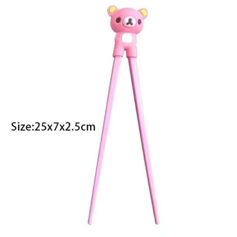 1pc Cute Bear Kids Training Chopsticks Toddler Learning Training Chopsticks Helper Aids Sushi Chopsticks for Children