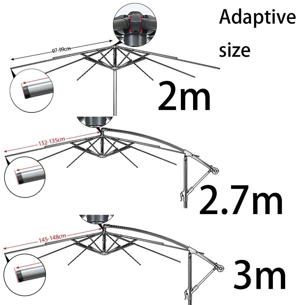 6/8 Rib Patio Umbrella Surface Polyester Sunshade Cloth Umbrella Surface Cloth Patio Sun Umbrella