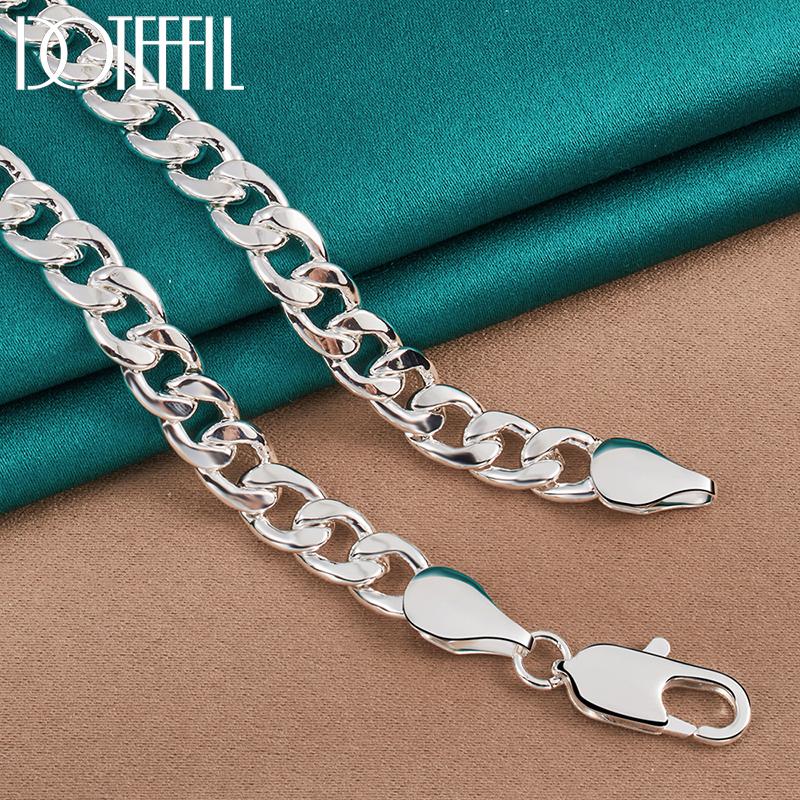 Боковая цепочка 10 мм Ожерелье из стерлингового серебра 925 пробы Модные подарочные ювелирные изделия