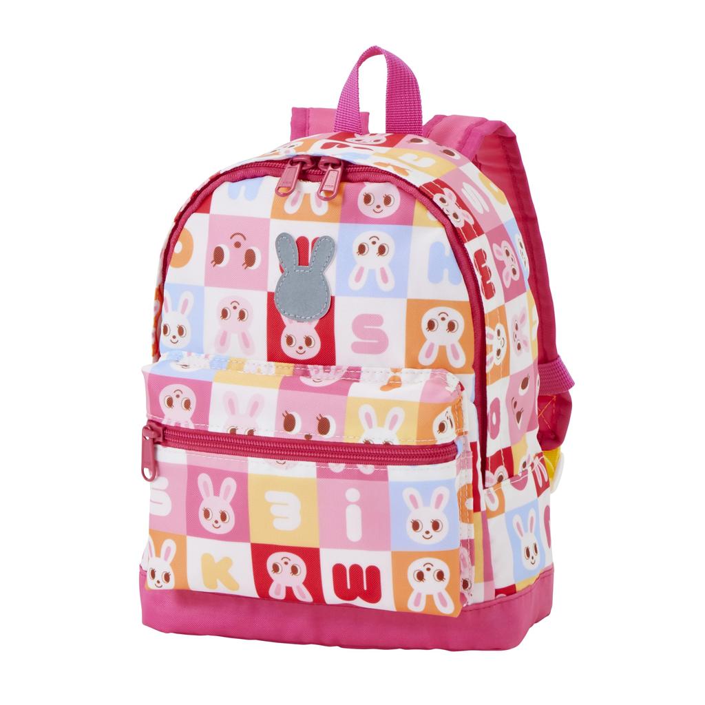 Rucksack Bag Bag Logo Bear Rabbit Boys Girls Kids Baby Children Going To Kindergarten S Pink [MIKI HOUSE] 10-8213-687 (6 Liters)