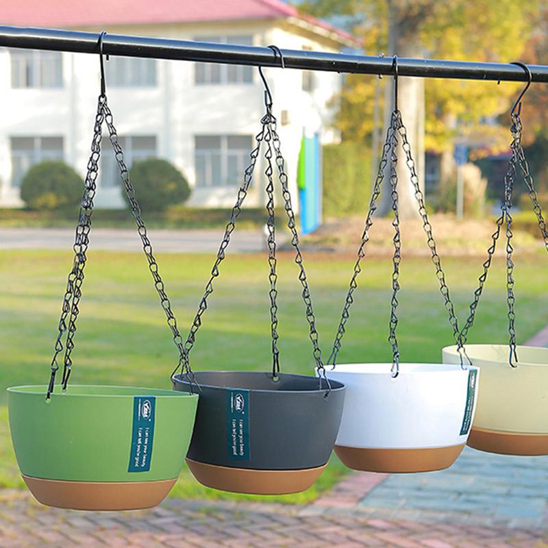 Автоматическая всасывающая раковина для воды, подвесная корзина с двойной цепью, цветочный горшок, домашний зеленый посадочный горшок