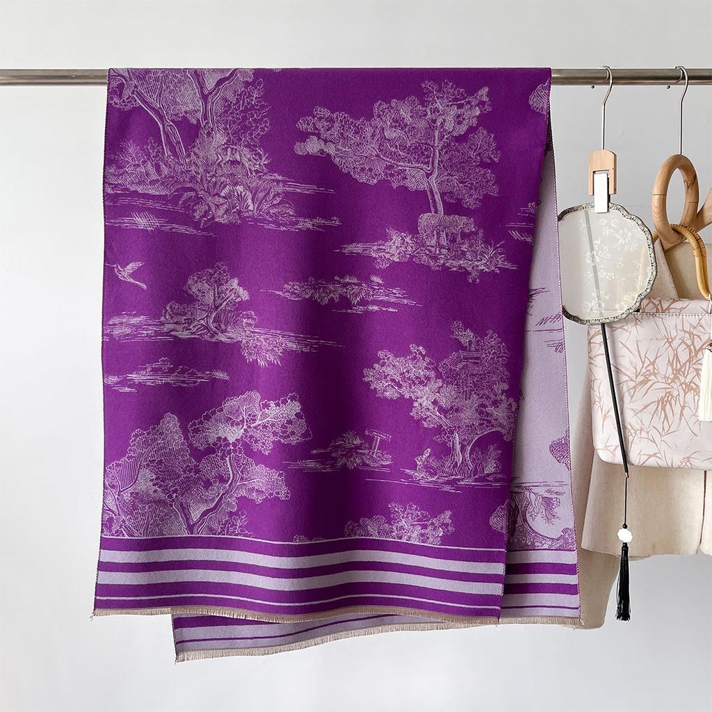 Осенне-зимний теплый модный шарф High Sense Literary, двусторонний печатный шарф-накидка, классический женский шарф