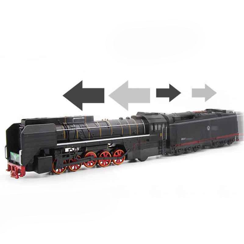 Литая игрушка Модель 1:87 Масштабный класс QJ2 № 0001 Газовый локомотивный поезд, тягач со звуком и светом Классический вагон