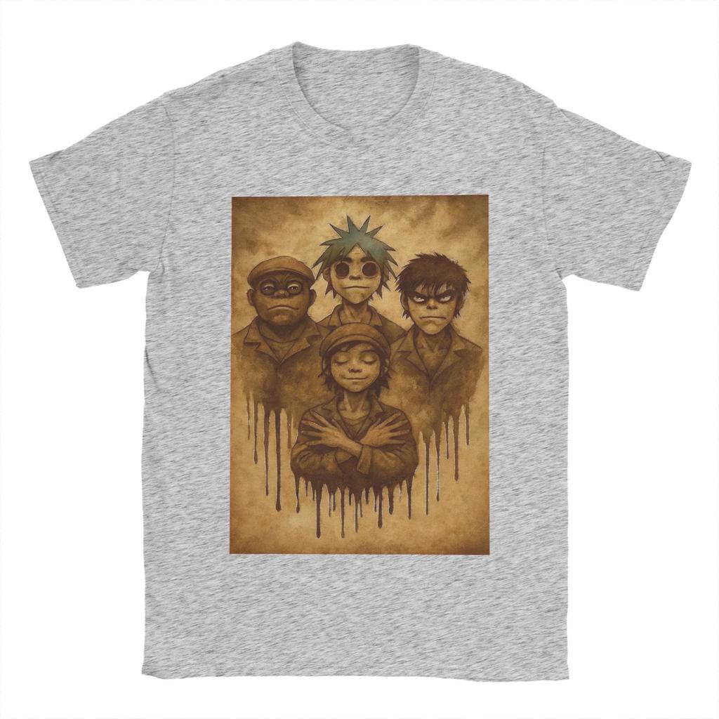 Gorillaz Band T Shirt Unisexs 100 Cotton Funny TShirts Round Neck Tee Shirt Short Sleeve Clothes Printed