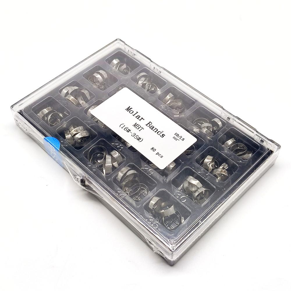 80 шт./кор., стоматологический ортодонтический молярный браслет с буккальными трубками, ортодонтический браслет из нержавеющей стали с трубкой, материалы для стоматолога