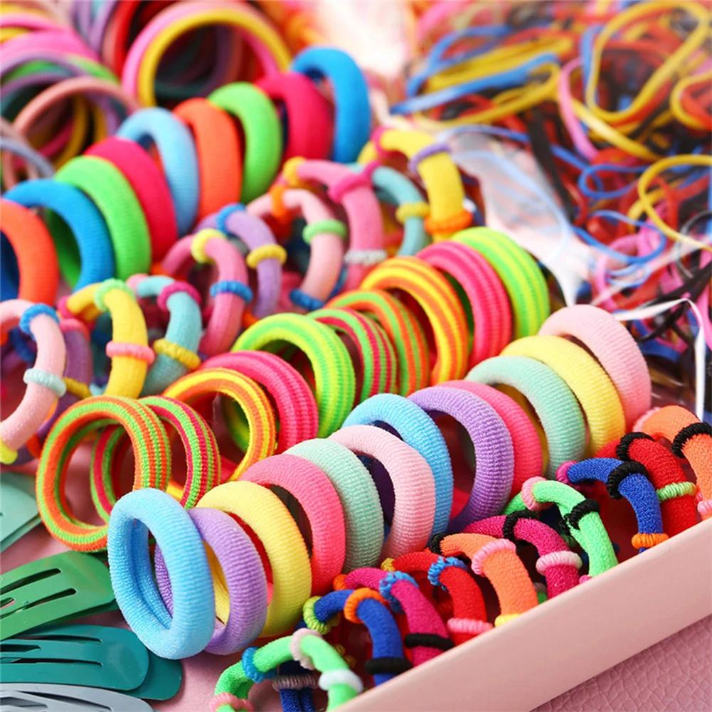 Hair Clip Set Cute Hair Accessories Girls Multicolor Headwear Hairpins Hair Band Elastic Headdress Gift