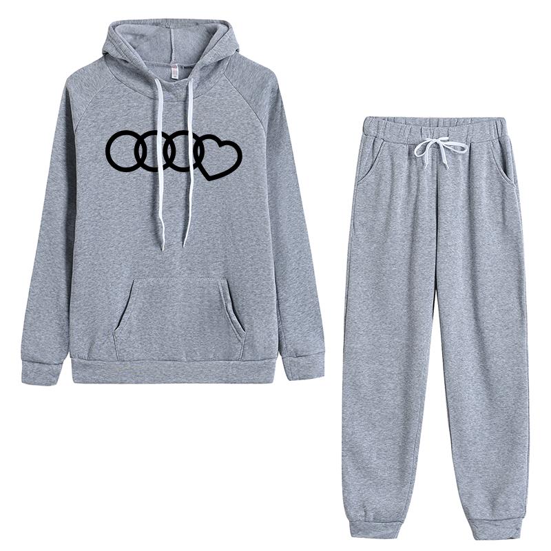 Женские толстовки, костюмы с капюшоном и брюками, высококачественные повседневные спортивные принты для бега трусцой, повседневные модные женские спортивные костюмы, комплект одежды