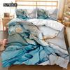 Marble Duvet Cover Set Tie Dye Blue And Orange Modern Art Abstract Twin Bedding Set Double Queen King Microfiber Comforter Cover