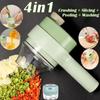 Multi Functional Portable Wireless Vegetable Processing Machine Electric 4-in-1 Vegetable Cutting Machine Set Suitable For Garlic, Chili, Celery, Meat