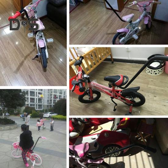 Children Bike Safety Trainer Handle Non-slip Heavy Duty Metal Kids Cycling Learning Bike Balance Push Bar Bike Riding Auxiliary Accessories