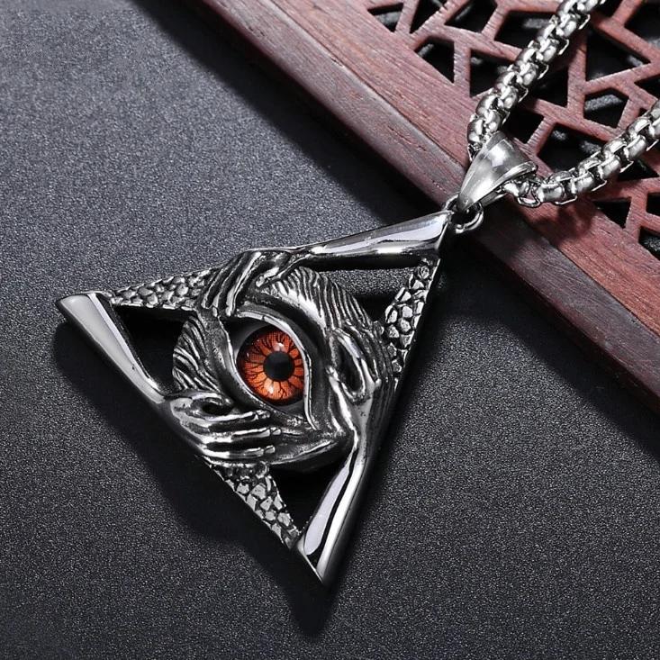 Rotating Eye of Horus Necklace for Men Retro Egyptian Amulet Pendant