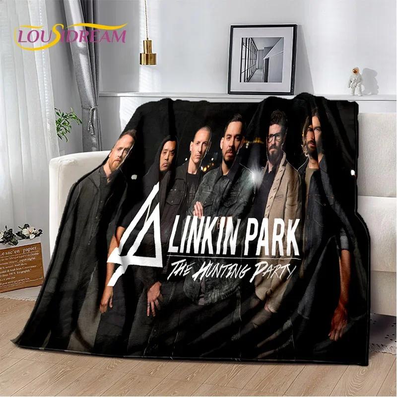 Retro Rock Band 3D L-Linkin-Park Soft Blankets,Keep Warm Throw Blanket Comfortable Blanket for Picnic Beds Sofa Home Bedroom Kid