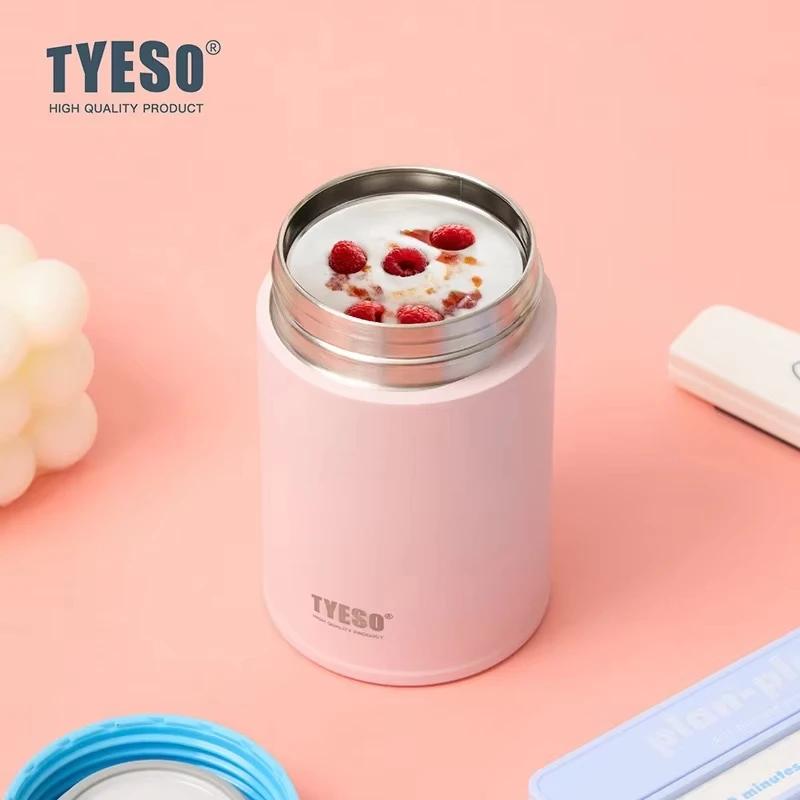 Portable Tyeso 260ml Vacuum Flasks Stainless Steel Vacuum Insulated Food Jar Thermal Lunch Box Breakfast Cup for Office Thermose