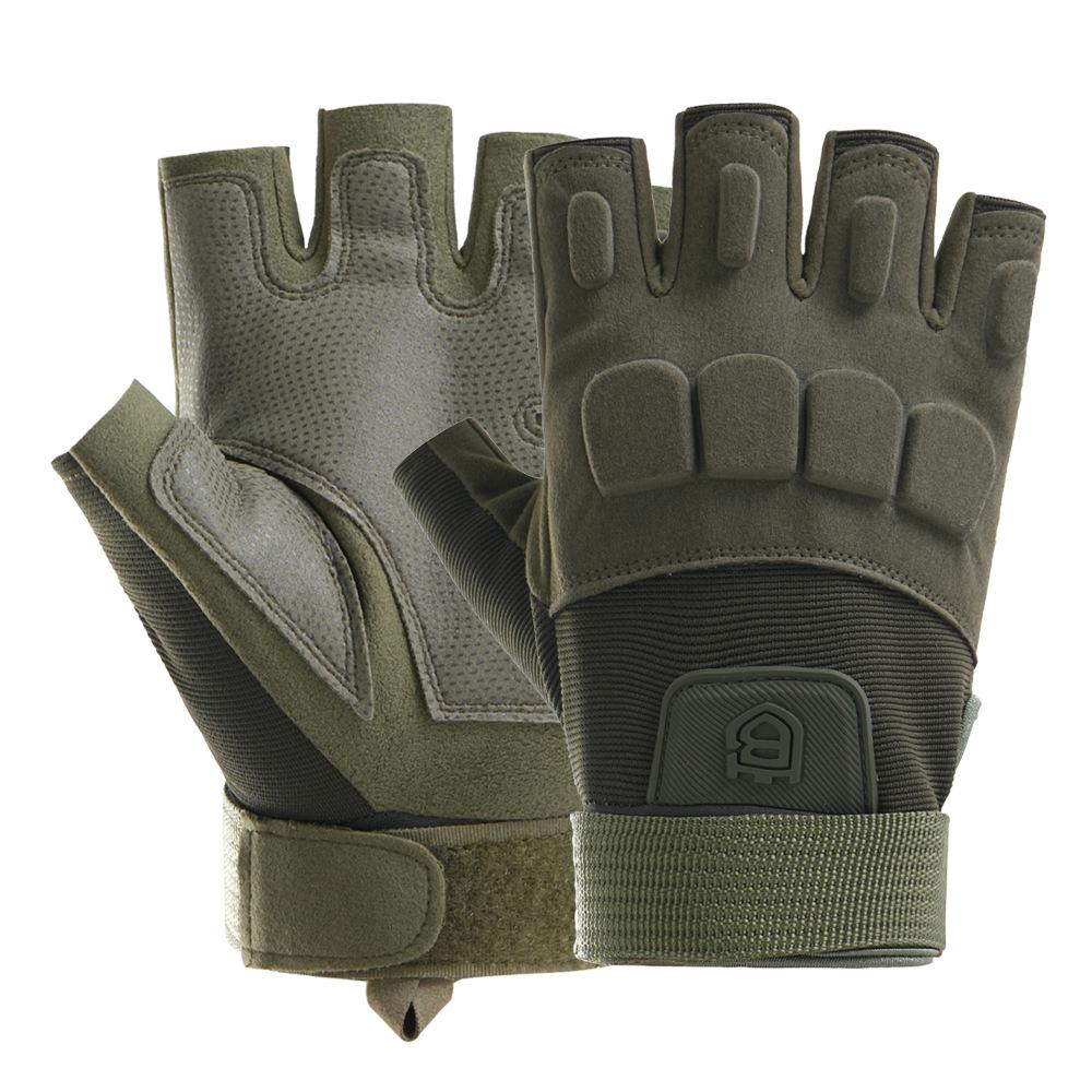 Фитнес Перчатки без пальцев для мужчин для тренировок на открытом воздухе, тактические, полевые, с одинарной перекладиной, износостойкие, противоскользящие, для езды на мотоцикле