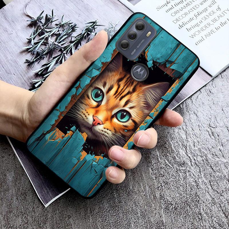 Чехол для телефона Cat Art для Moto Edge 50 40 Pro Edge 40 30 Ultra Neo Fusion G Power G Stylus G Play E32 E20 E40
