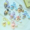 1 Piece Cartoon Flocking Wizard Labubu Keychain Cute Bag Hanging Pendant Backpack Earphone Case Decoration Birthday Gifts