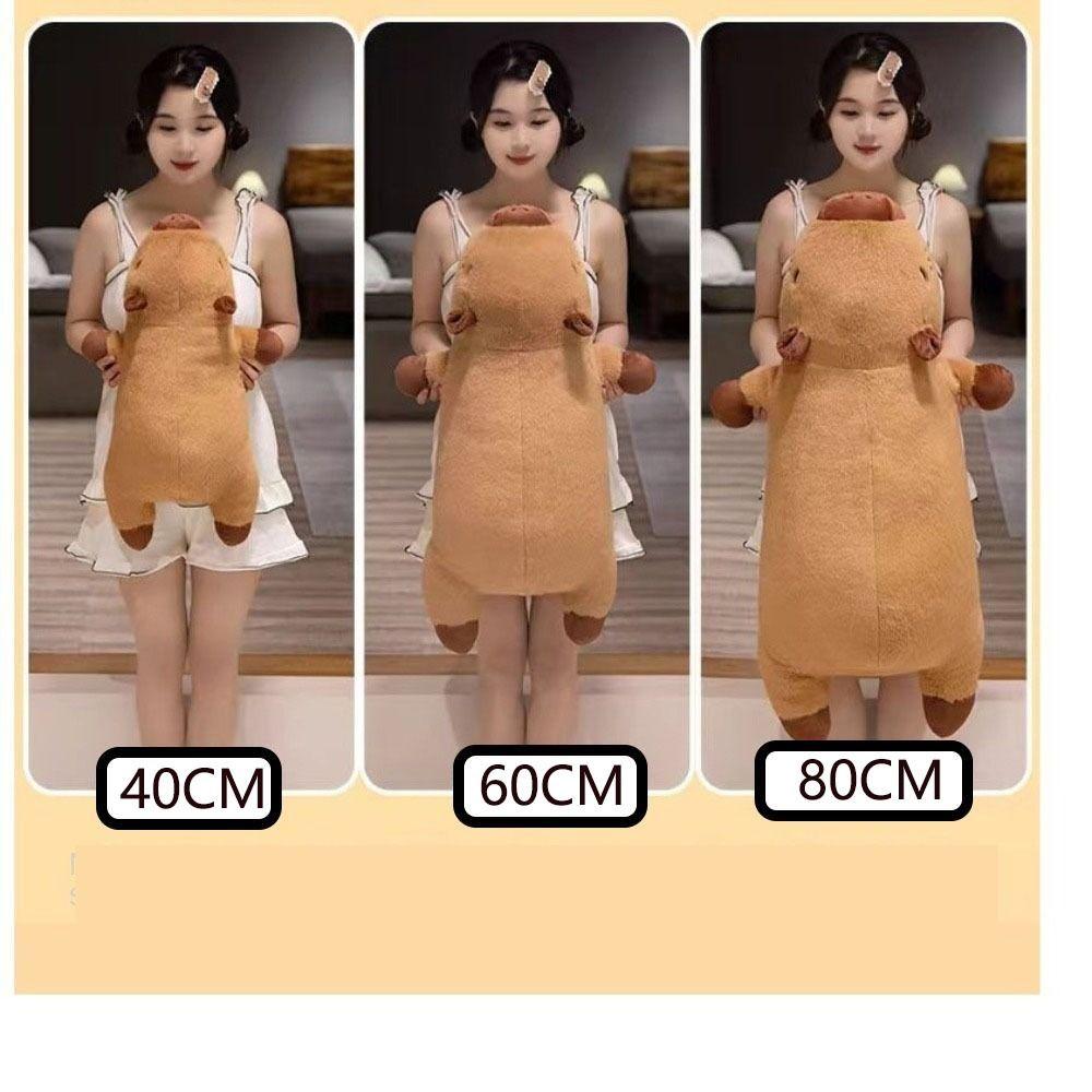 40/60/80cm Stuffed Hugging Body Pillow Giant Long Pillow Cartoon Capybara Plush Toy Home Decor