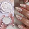 Aurora Pearl White Nails Glitter Dust Chrome Moonlight White Rubbing On Powder Shell Mirror Pigment Nail Art Supplies Decoration