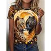 Summer Animal Leopard Print 3d Printing T-shirt Women's Streetwear Casual Fashion Y2k Round Neck Short Sleeve
