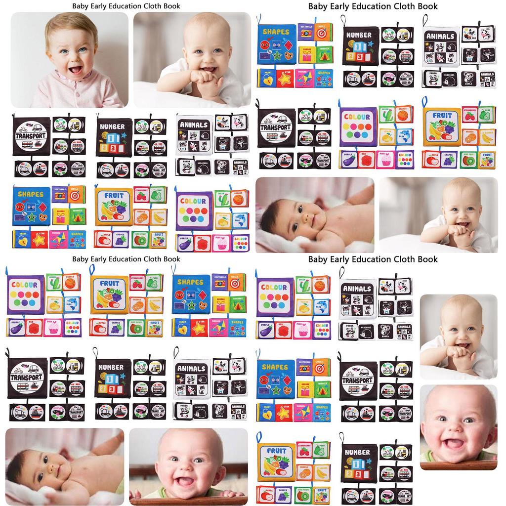 Прочный Моющийся Детский Тканевый Книжный Набор Игрушек Для Раннего Обучения И Интерактивной Игры Устойчивый К Разрывам И Издающий Звуки