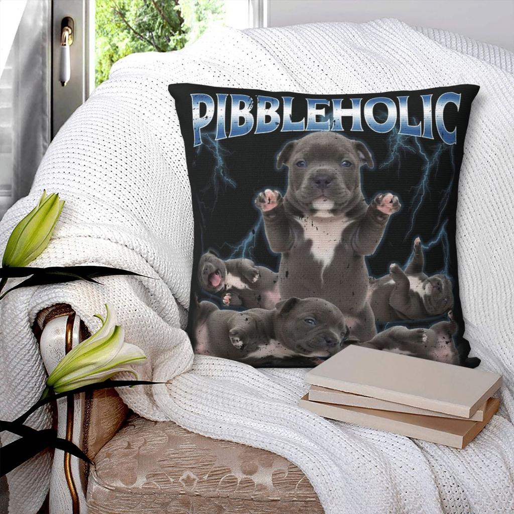 Pibbleholic Pibble Собака Мем Мой Живот Наволочка Новинка Наволочка Чехол Для Подушки Наволочки Для Гостиной Стула